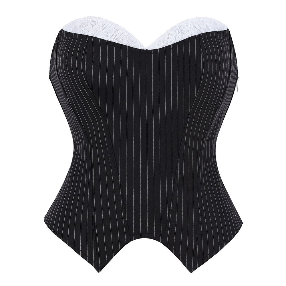 Zwarte en kanten strapless cor - Corset Waist Cinch recensie en prijs